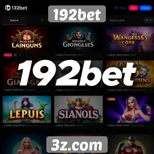 Variedade de jogos disponíveis na plataforma 192bet